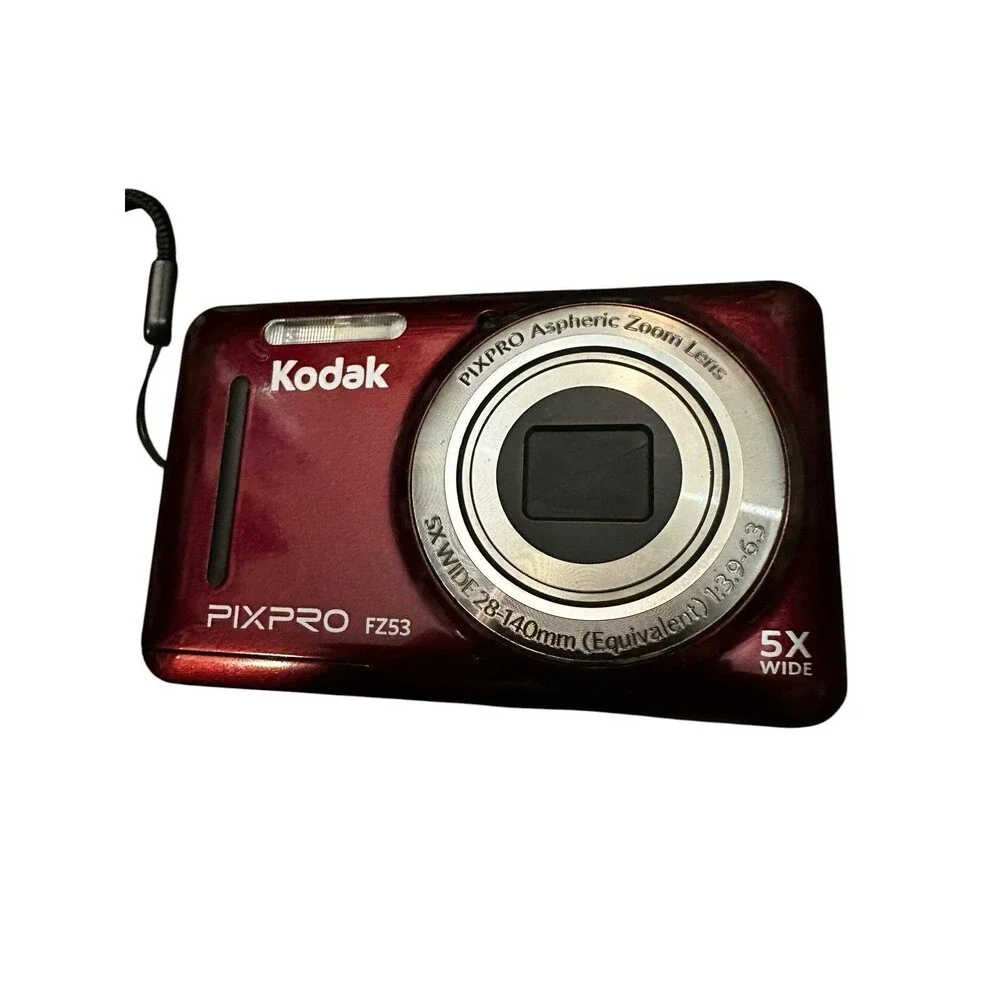 Kodak PIXPRO FZ53 Digital Camera (Red) FZ53-RD W/ USB cord EUC + Swissgear Case
